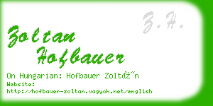 zoltan hofbauer business card